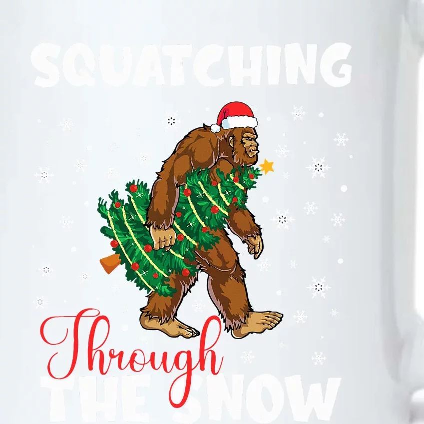 Bigfoot Squatching Through The Snow Sasquatch Christmas Xmas Black Color Changing Mug