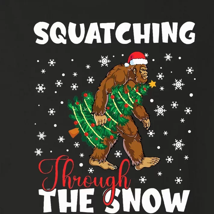 Bigfoot Squatching Through The Snow Sasquatch Christmas Xmas Toddler Long Sleeve Shirt