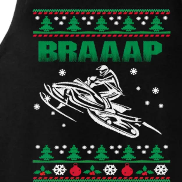 Braaap Snowmobiling Ugly Christmas Ladies Tri-Blend Wicking Tank