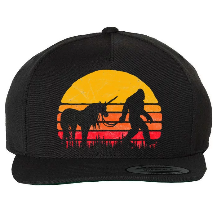 Bigfoot Sasquatch & Unicorn Retro Legends! Wool Snapback Cap