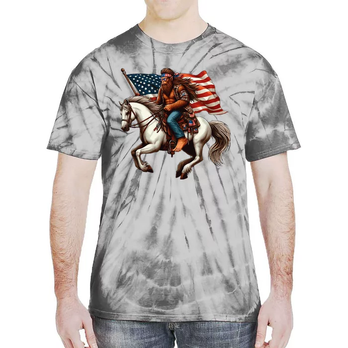 Bigfoot Sasquatch Usa Mullet Bandana Horse Riding Tie-Dye T-Shirt