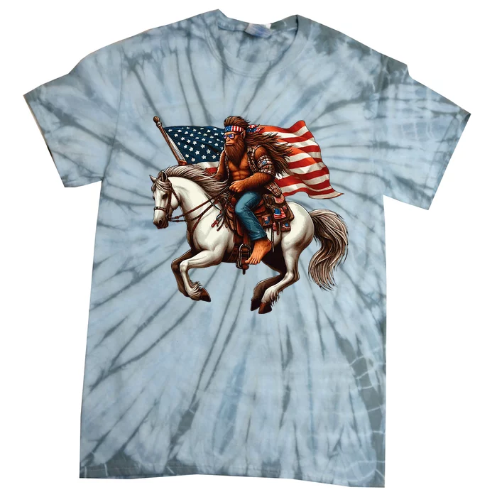 Bigfoot Sasquatch Usa Mullet Bandana Horse Riding Tie-Dye T-Shirt