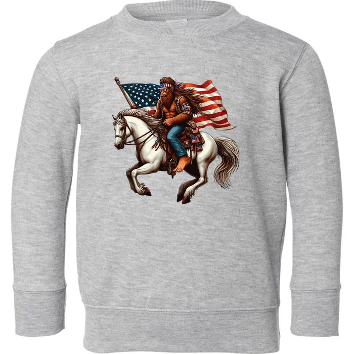 Bigfoot Sasquatch Usa Mullet Bandana Horse Riding Toddler Sweatshirt