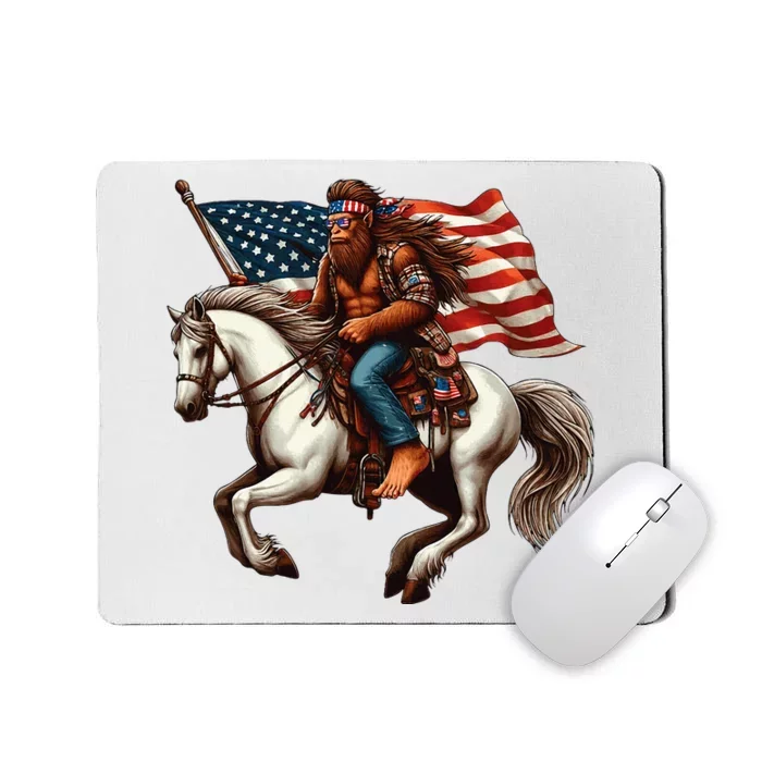 Bigfoot Sasquatch Usa Mullet Bandana Horse Riding Mousepad