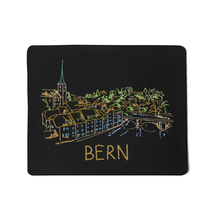 Bern Switzerland Unique Hand Drawn Art Mousepad