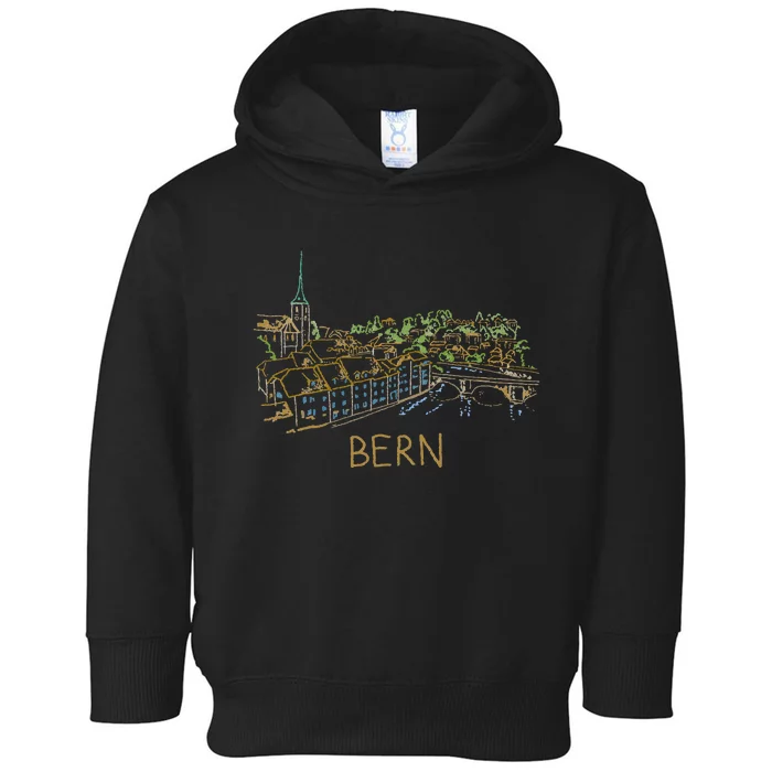 Bern Switzerland Unique Hand Drawn Art Toddler Hoodie