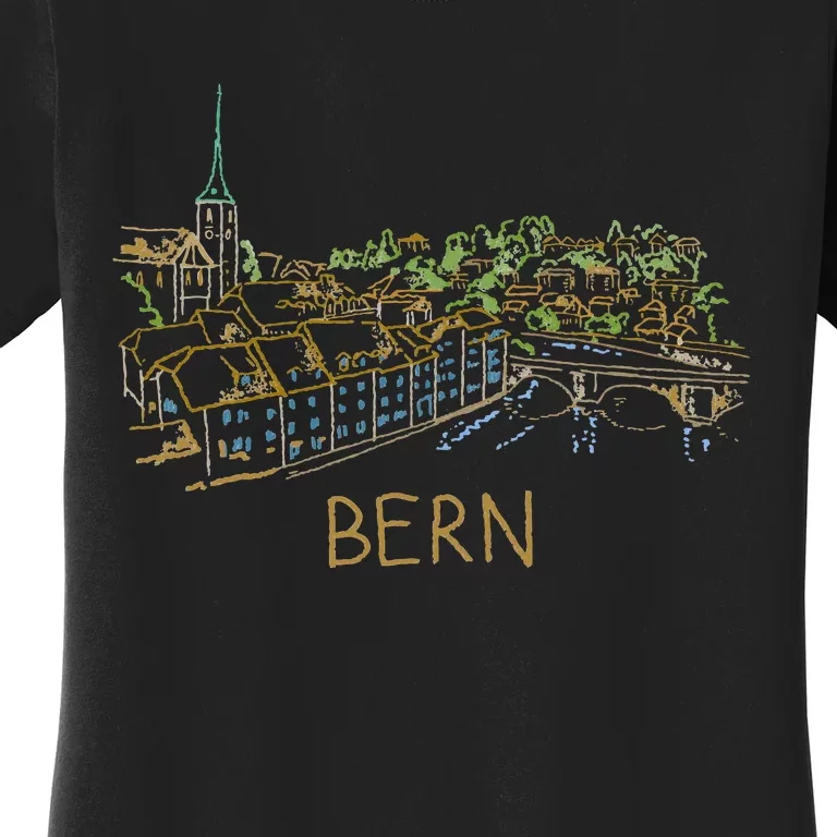 Bern Switzerland Unique Hand Drawn Art Women's T-Shirt