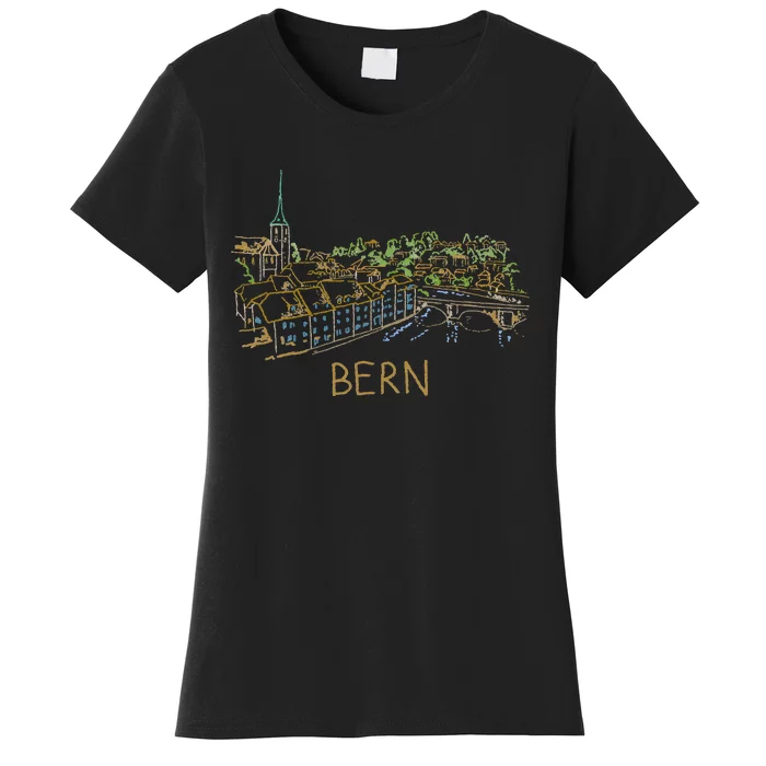 Bern Switzerland Unique Hand Drawn Art Women's T-Shirt