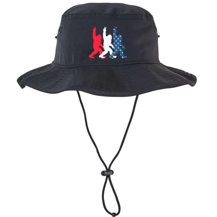 Bigfoot Sasquatch USA Flag Colors 4H Of July Patriotic Gift Legacy Cool Fit Booney Bucket Hat