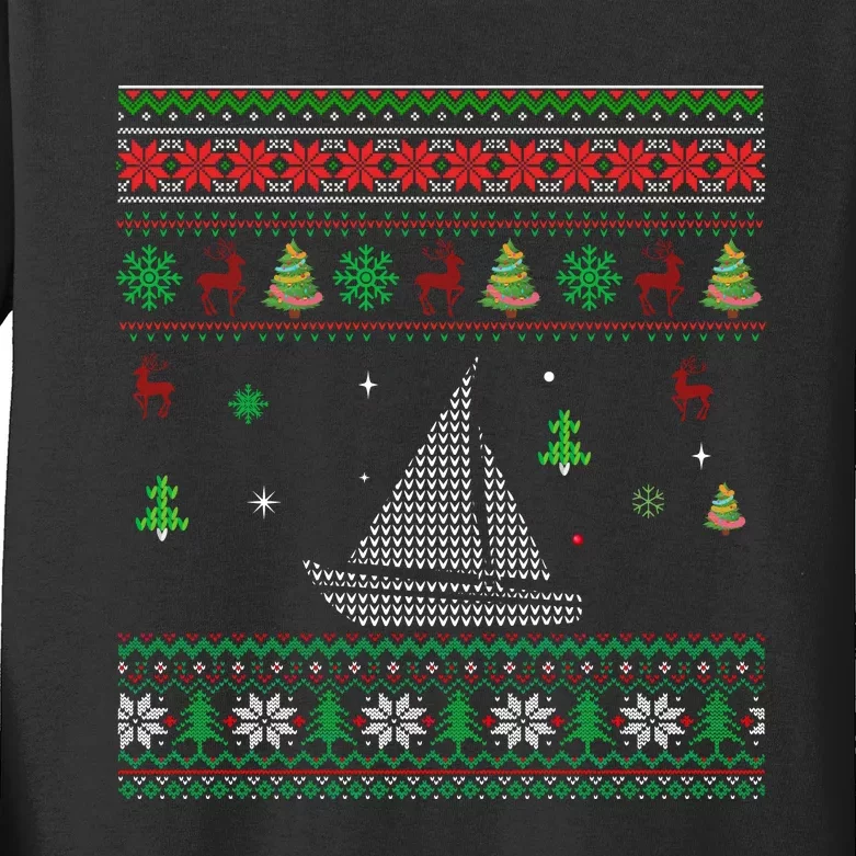 Best Sailing Ugly Christmas Design For Ever Kids Long Sleeve Shirt