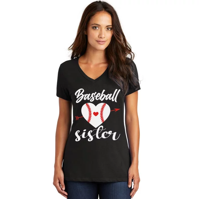 Baseball Sister Vintage Women's V-Neck T-Shirt