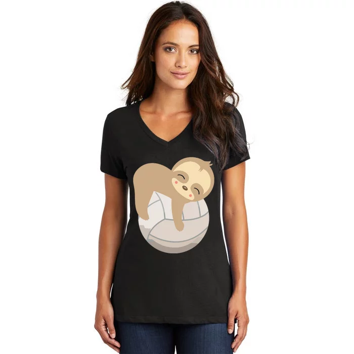 Baby Sloth Volleyball Women's V-Neck T-Shirt