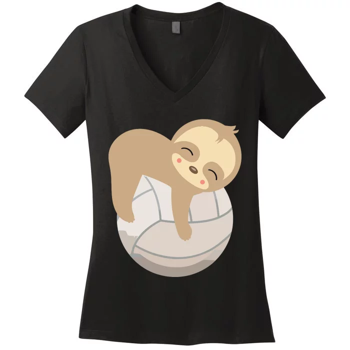 Baby Sloth Volleyball Women's V-Neck T-Shirt