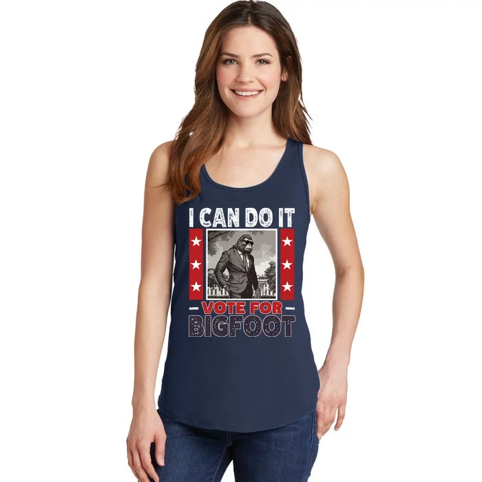 Bigfoot Sasquatch Vote For President Ladies Essential Tank