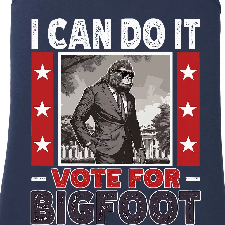 Bigfoot Sasquatch Vote For President Ladies Essential Tank