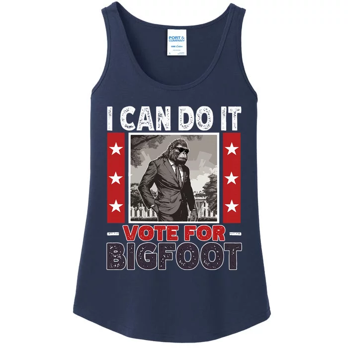 Bigfoot Sasquatch Vote For President Ladies Essential Tank