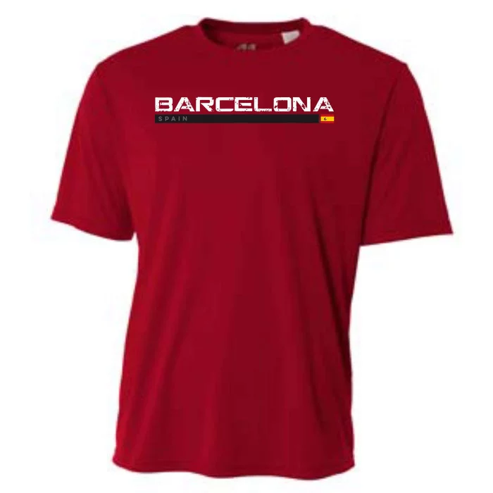 Barcelona Spain Vintage Retro Cooling Performance Crew T-Shirt