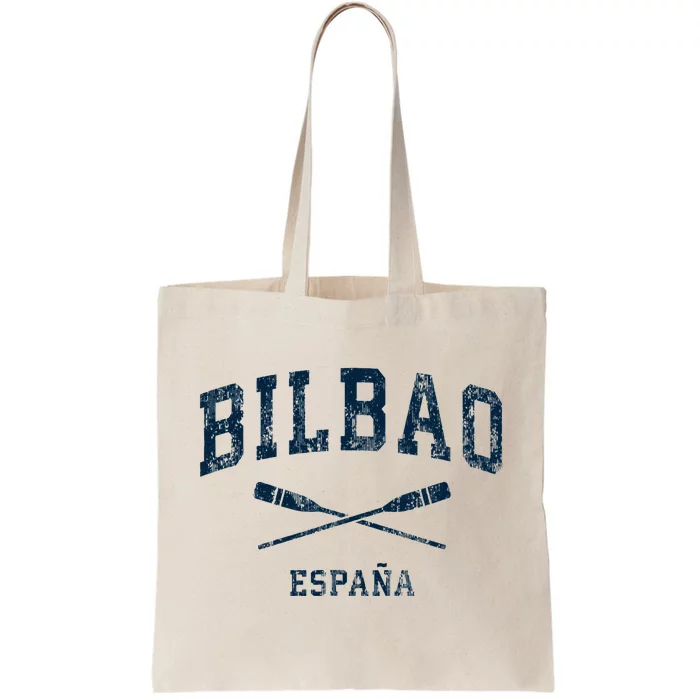 Bilbao Spain Vintage Nautical Paddles Sports Oars Tote Bag