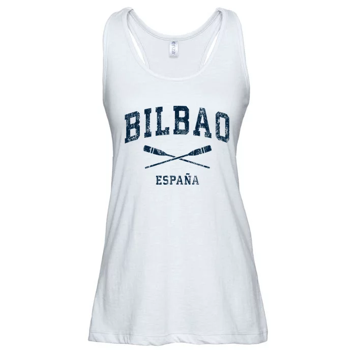 Bilbao Spain Vintage Nautical Paddles Sports Oars Ladies Essential Flowy Tank