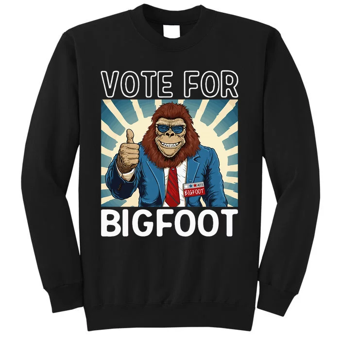 Bigfoot Sasquatch Vote For President Usa 2024 Tall Sweatshirt