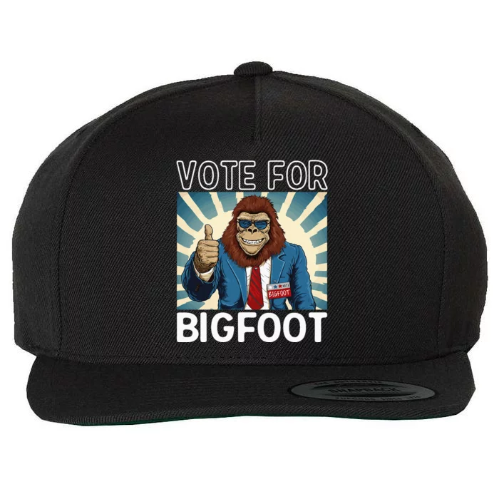 Bigfoot Sasquatch Vote For President Usa 2024 Wool Snapback Cap