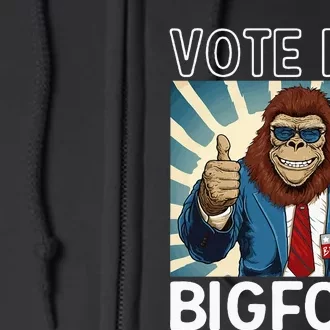 Bigfoot Sasquatch Vote For President Usa 2024 Full Zip Hoodie