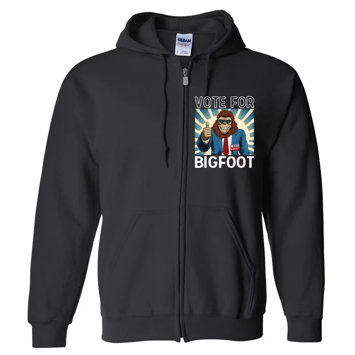 Bigfoot Sasquatch Vote For President Usa 2024 Full Zip Hoodie