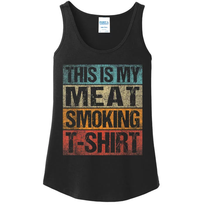 BBQ Smoker Vintage Retro This Is My Meat Smoking BBQ Ladies Essential Tank