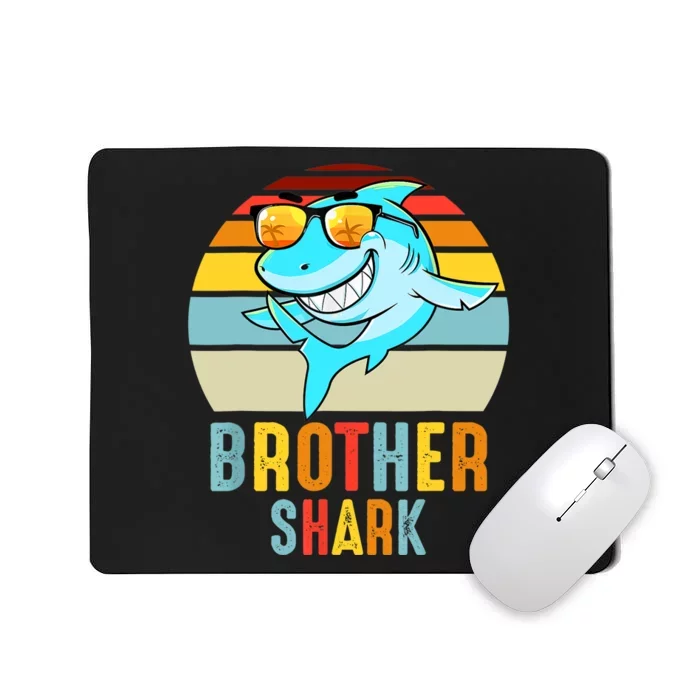 Brother Shark Vintage Retro Pajamas Shark Lover Father's Day Mousepad