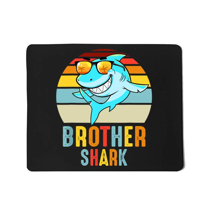 Brother Shark Vintage Retro Pajamas Shark Lover Father's Day Mousepad