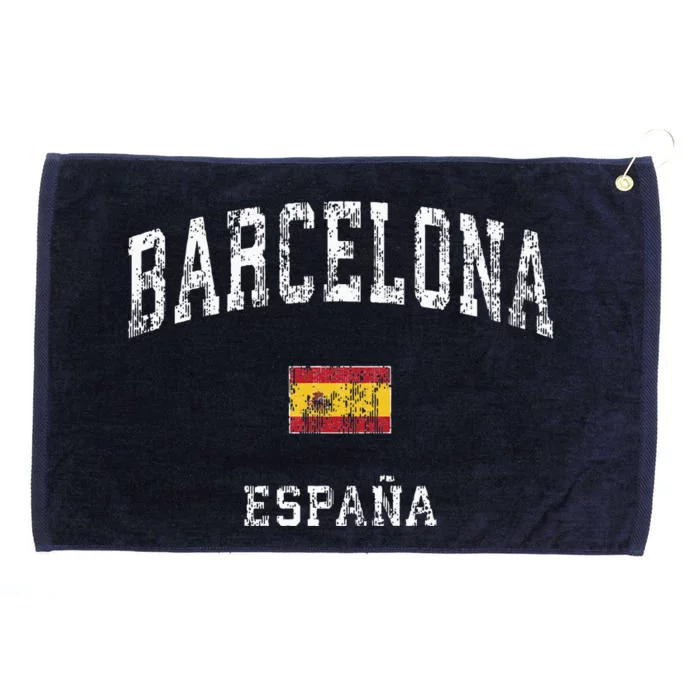 Barcelona Spain Vintage Athletic Sports Design Grommeted Golf Towel