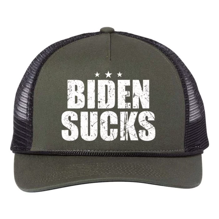 Biden Sucks Vintage Retro Rope Trucker Hat Cap