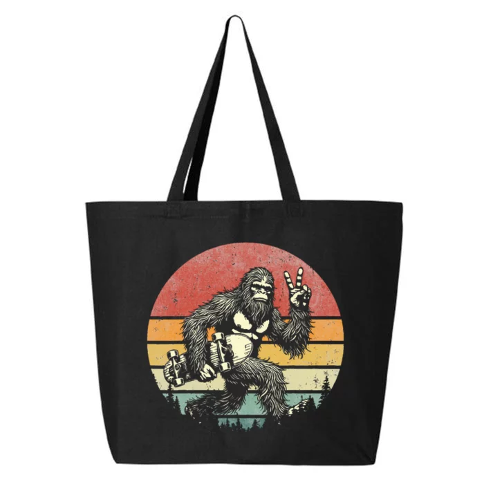 Bigfoot Skater Vintage Sasquatch Skateboarding 25L Jumbo Tote