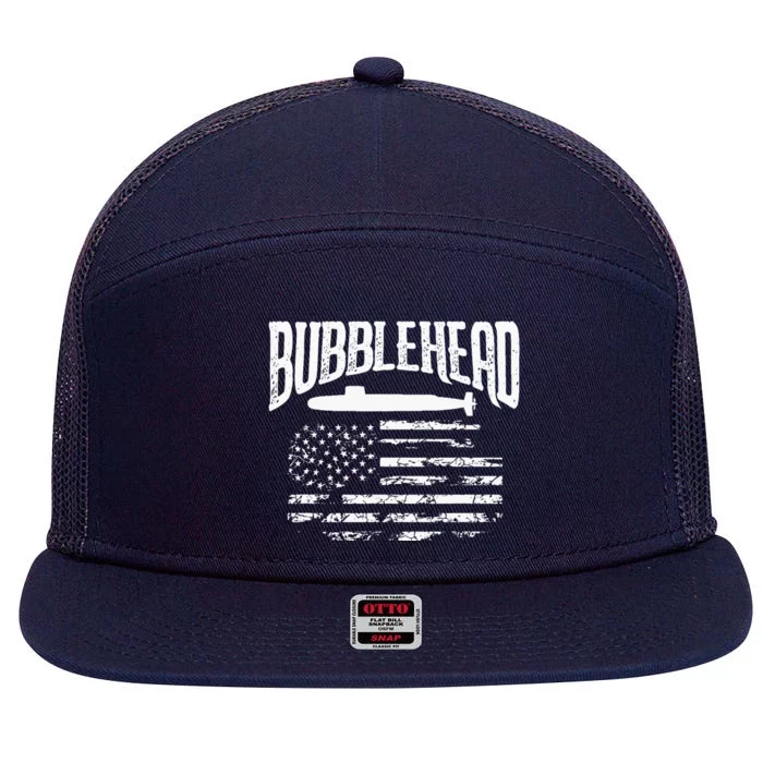 Bubblehead Submarine Veteran Gift For Submariner 7 Panel Mesh Trucker Snapback Hat