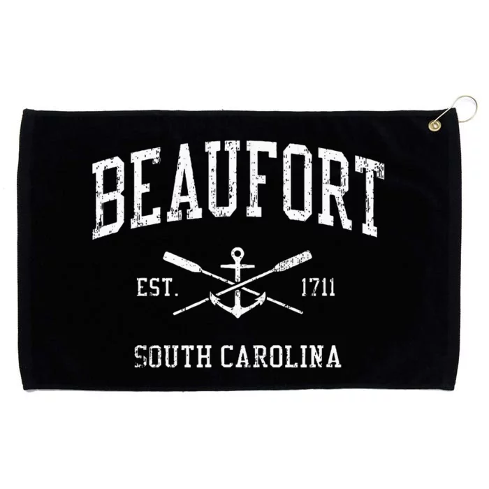 Beaufort Sc Vintage Crossed Oars & Boat Anchor Sports Grommeted Golf Towel