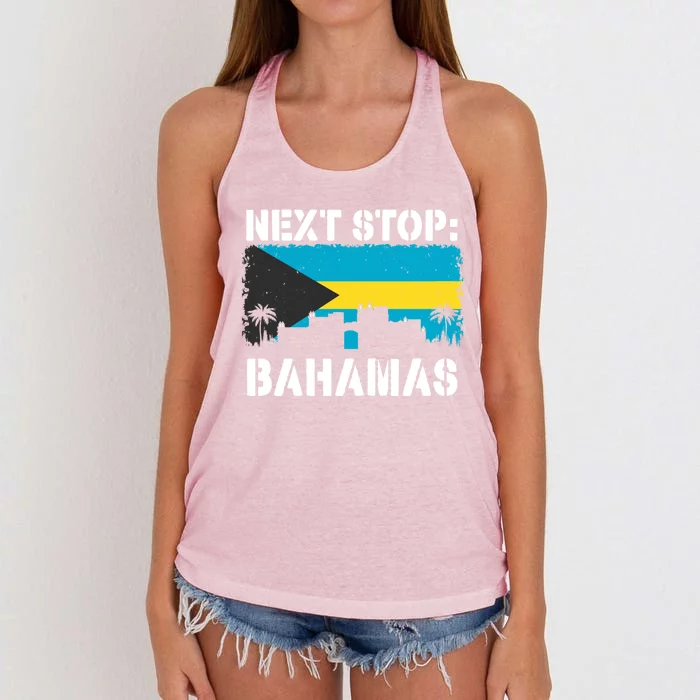 Bahamas Summer Vacation Trip Next Stop Vacay Vibes Souvenir Gift Women's Knotted Racerback Tank