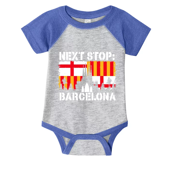 Barcelona Summer Vacation Trip Next Stop Spain Vacay Vibes Gift Infant Baby Jersey Bodysuit