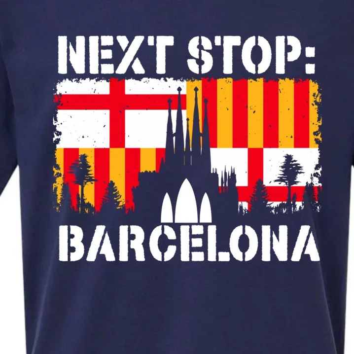 Barcelona Summer Vacation Trip Next Stop Spain Vacay Vibes Gift Sueded Cloud Jersey T-Shirt