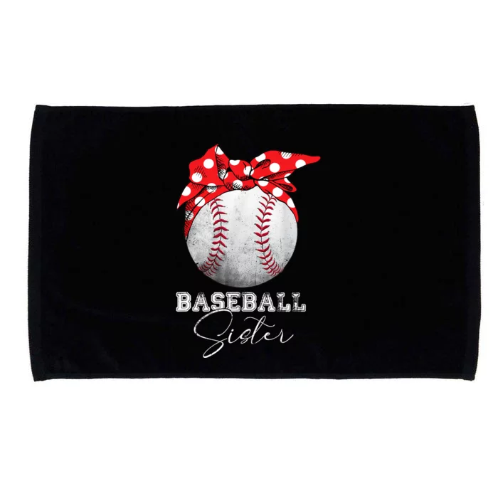 Baseball Sister Vintage Messy Bun Funny Mothers Day Microfiber Hand Towel