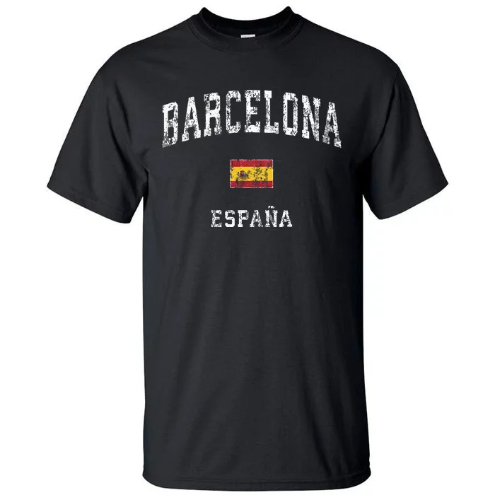 Barcelona Spain Vintage Athletic Sports Tall T-Shirt