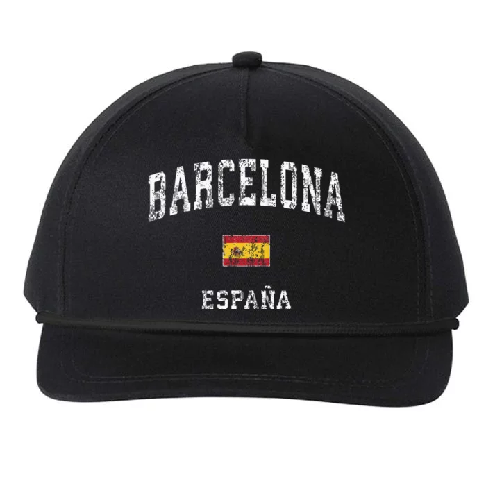 Barcelona Spain Vintage Athletic Sports Snapback Five-Panel Rope Hat