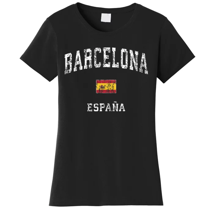 Barcelona Spain Vintage Athletic Sports Women's T-Shirt