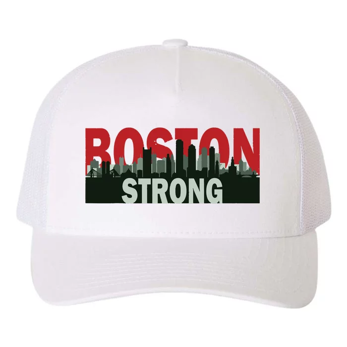 Boston Strong Vintage Boston City Skyline Yupoong Adult 5-Panel Trucker Hat