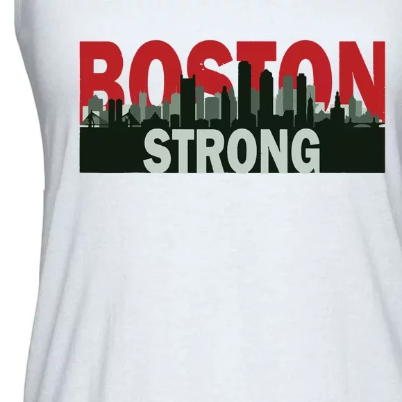 Boston Strong Vintage Boston City Skyline Ladies Essential Flowy Tank