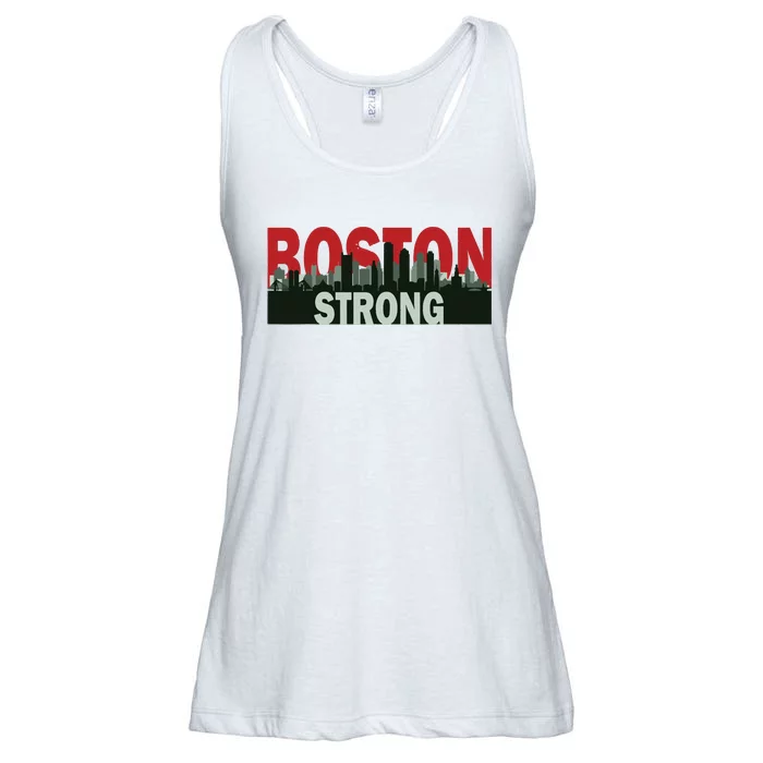 Boston Strong Vintage Boston City Skyline Ladies Essential Flowy Tank