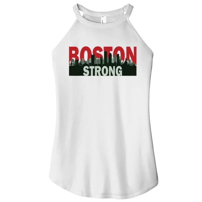 Boston Strong Vintage Boston City Skyline Women’s Perfect Tri Rocker Tank