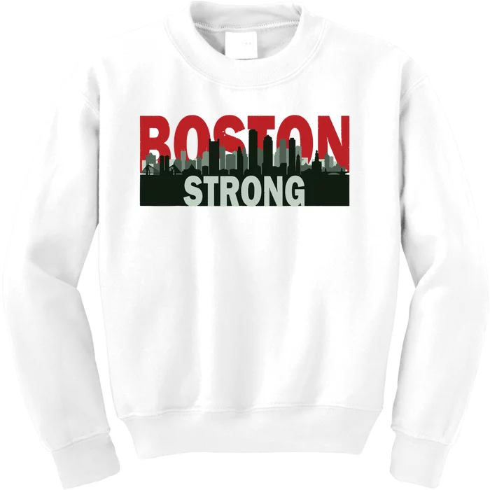 Boston Strong Vintage Boston City Skyline Kids Sweatshirt