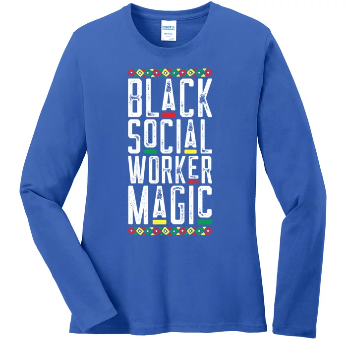 Black Social Worker Magic African American Lives Matter Gift Ladies Long Sleeve Shirt