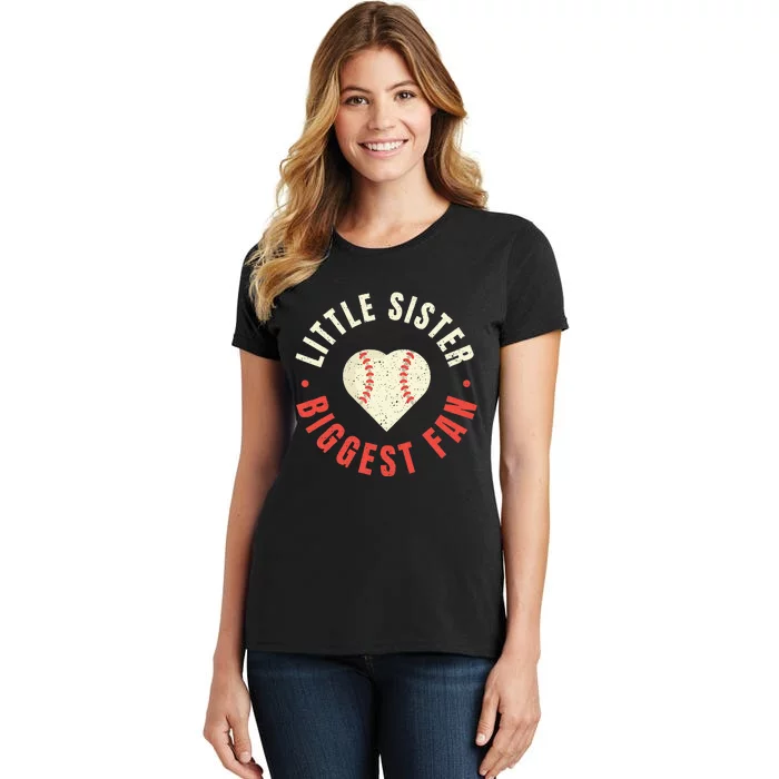 Baseball Sister Womens Little Sister Biggest Fan Tee Ball Women's T-Shirt