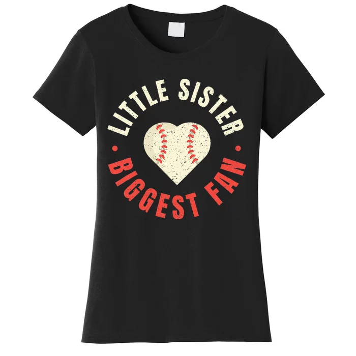 Baseball Sister Womens Little Sister Biggest Fan Tee Ball Women's T-Shirt